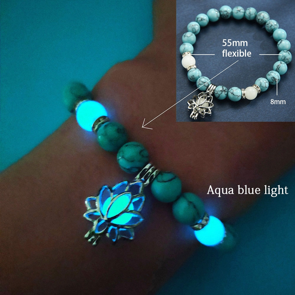Yoga Natural Stone + Glow In The Dark Bracelet