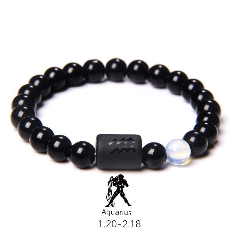 Zodiac Obsidian Men's Bracelet