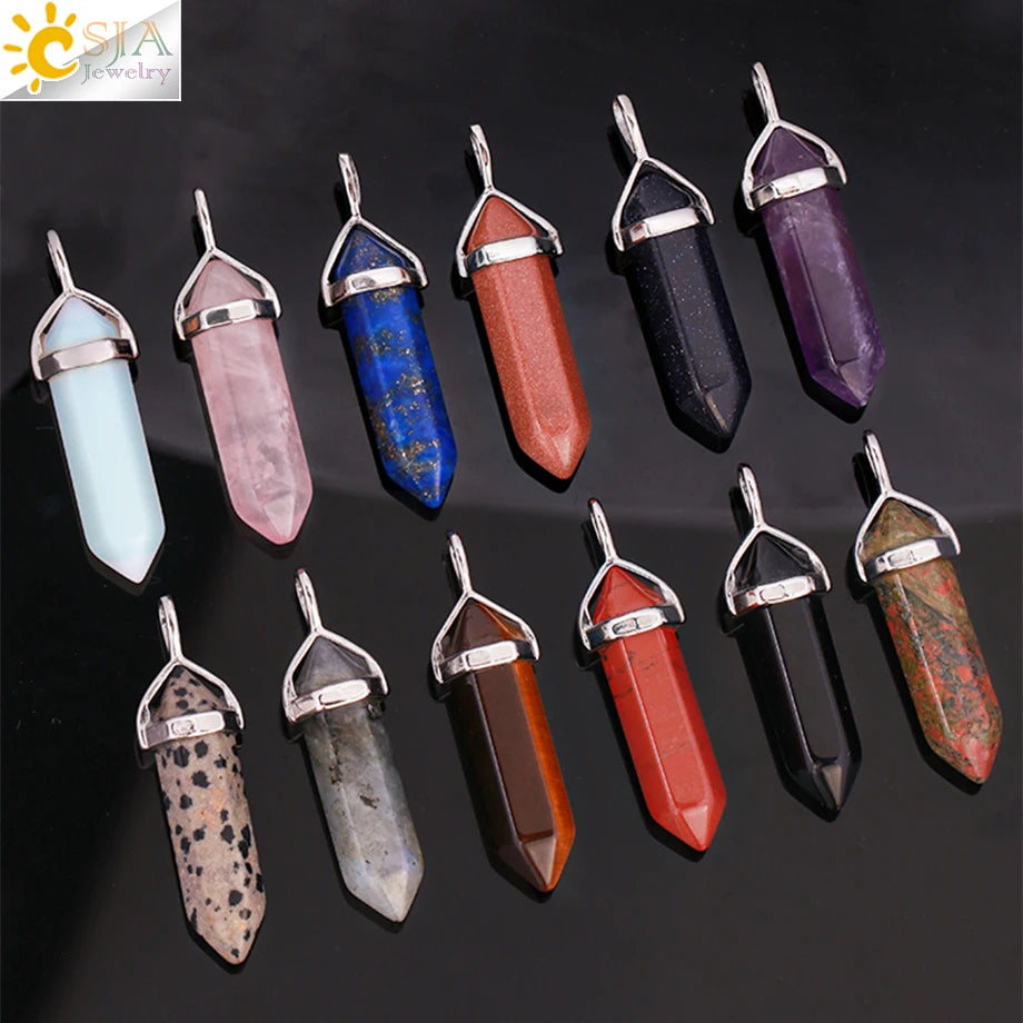 Natural Gem Stone Crystal Necklaces