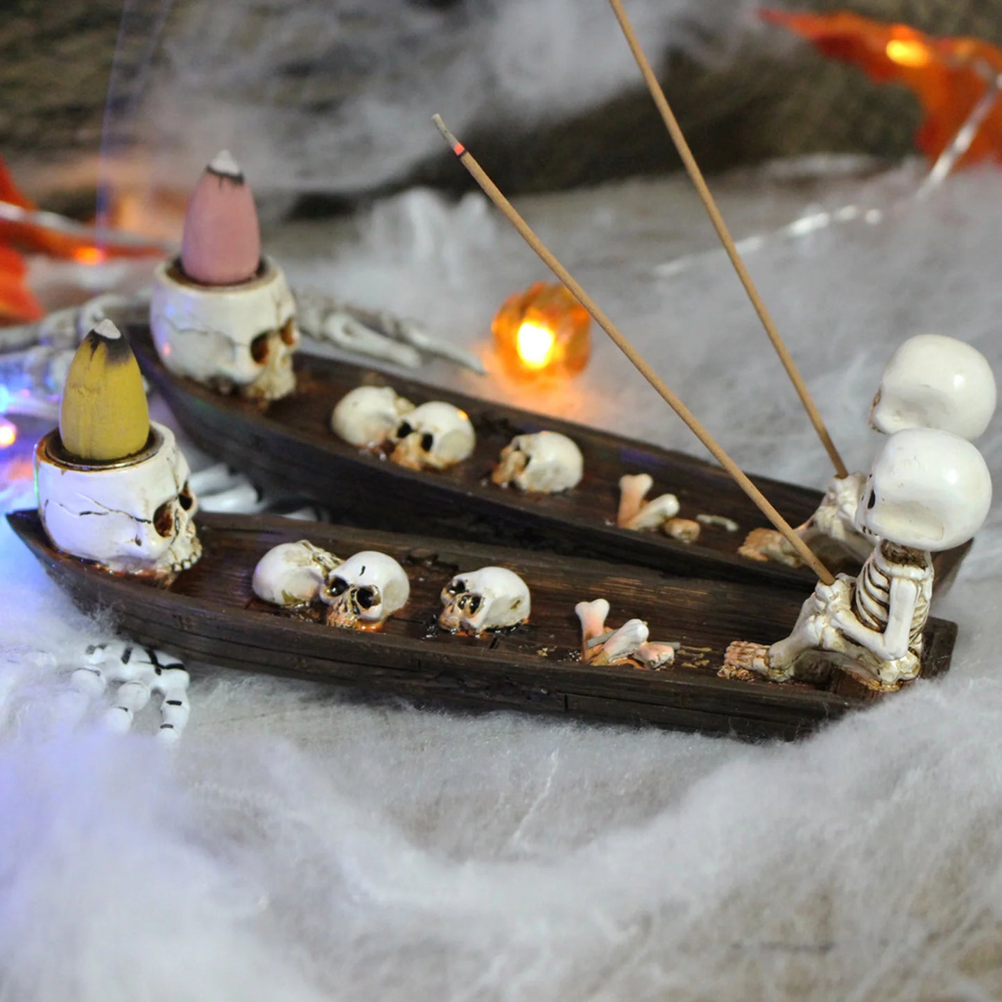 Skeleton Ship Incense Burner