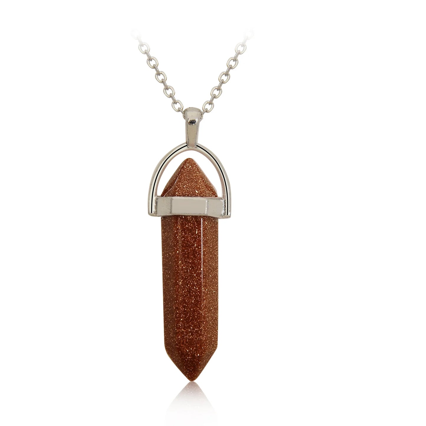 Natural Stone Bullet Pendant Necklace