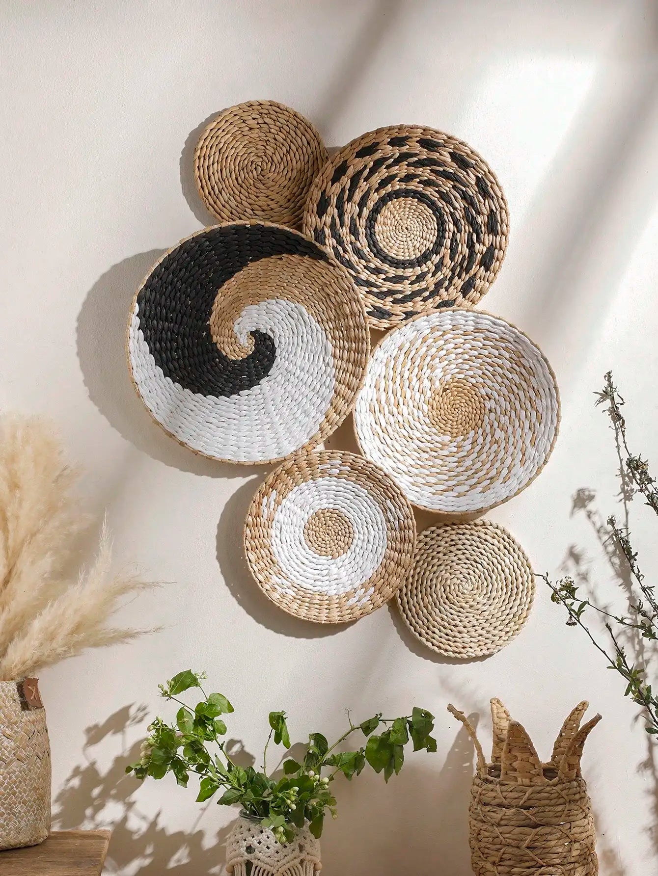 Boho Handwoven Wall Baskets