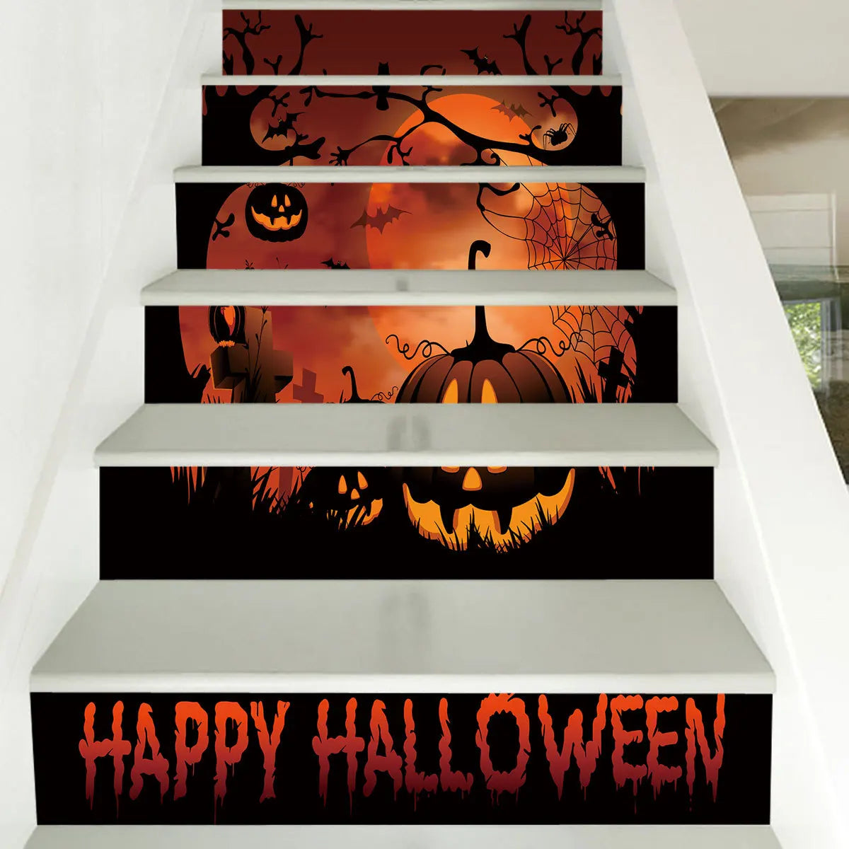 Happy Halloween Decor Stair Riser Decals