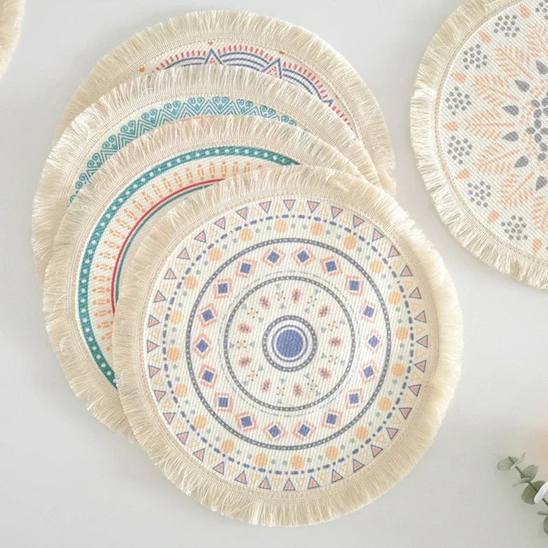 Round Table Mat Woven Ramie Placemats