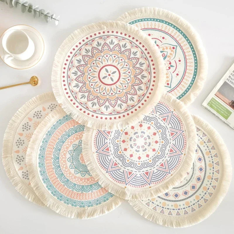 Round Table Mat Woven Ramie Placemats