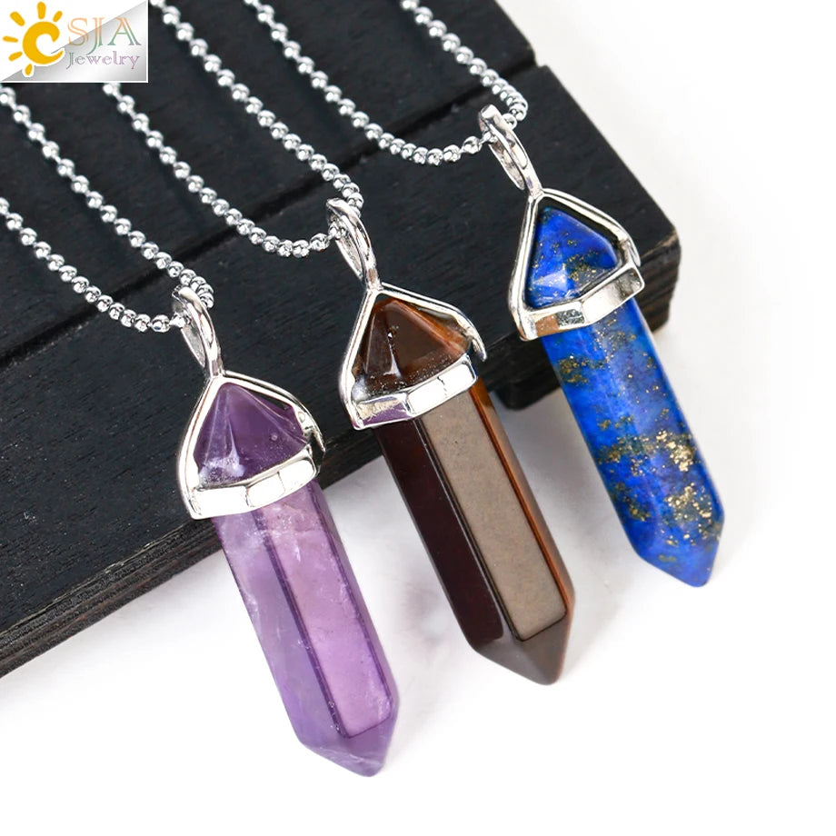 Natural Gem Stone Crystal Necklaces