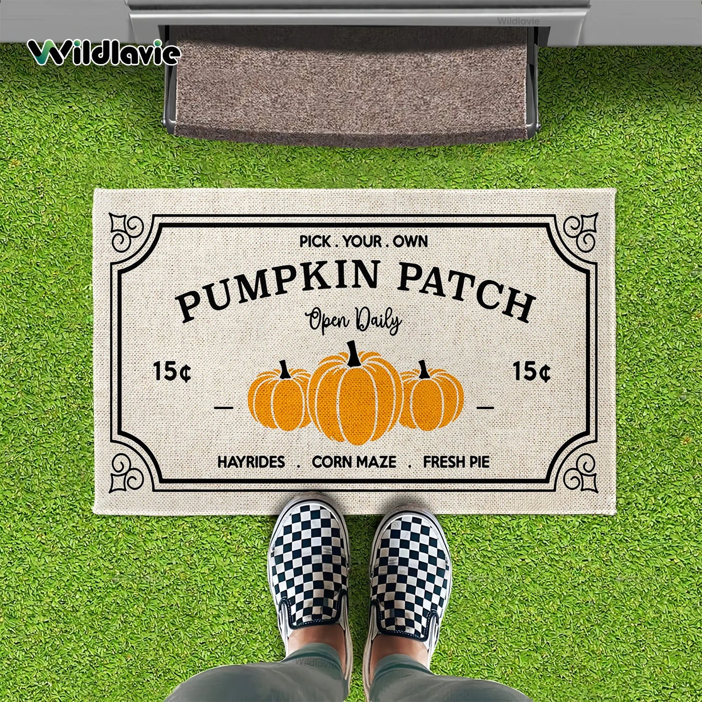 Pumpkin Patch Halloween Decor Door Mat