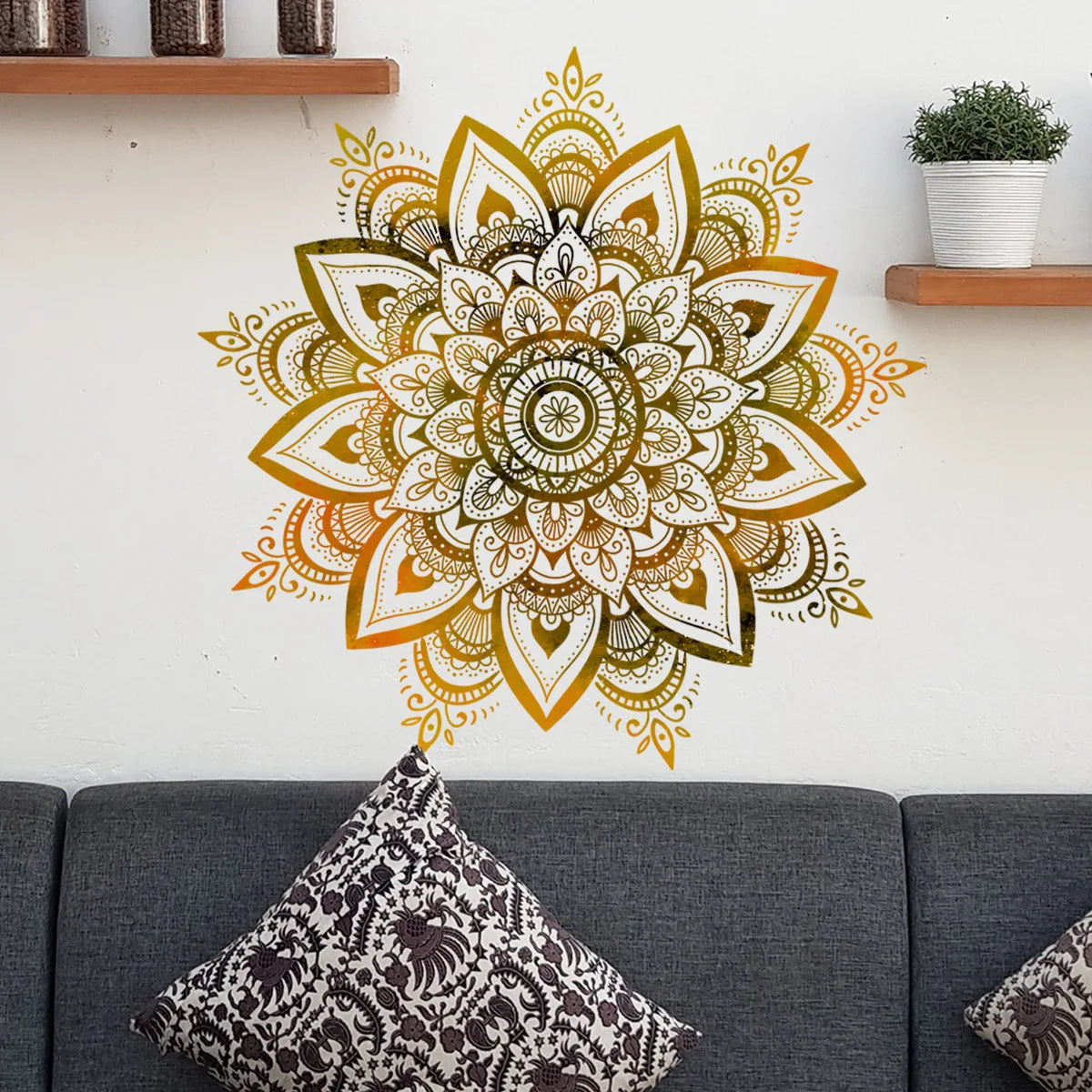 Mandala Lotus Vinyl Wall Stickers