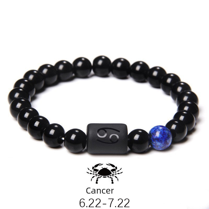 Zodiac Obsidian Men's Bracelet