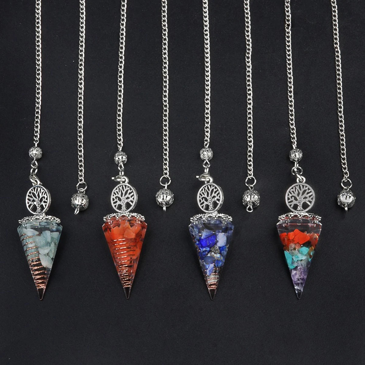 Natural Stone Tree of Life Pendulum