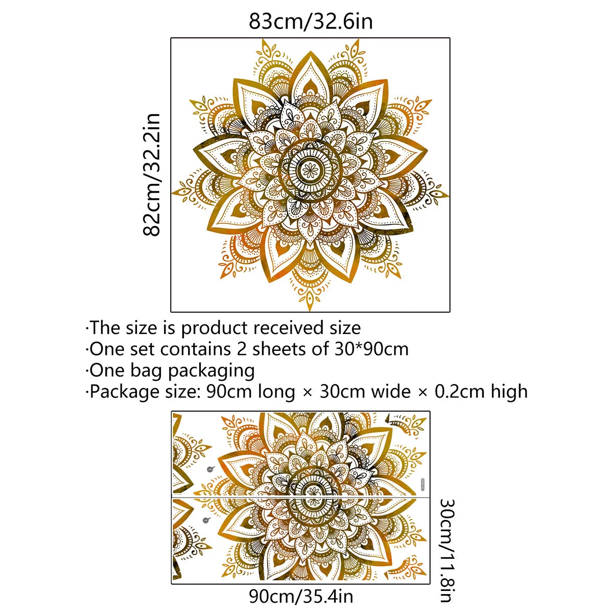 Mandala Lotus Vinyl Wall Stickers