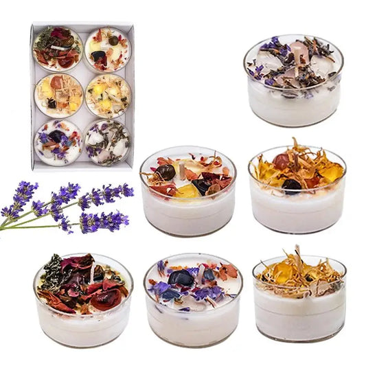 Dried Flowers Tea Candles Sets