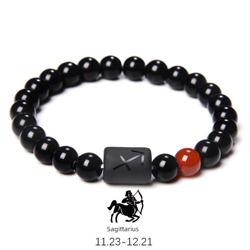 Zodiac Obsidian Men's Bracelet