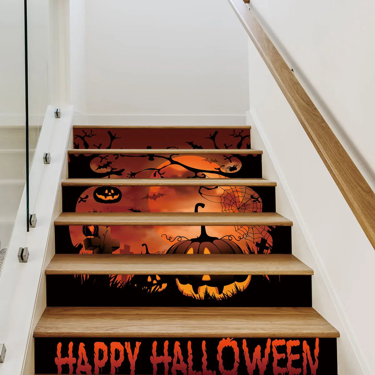 Happy Halloween Decor Stair Riser Decals