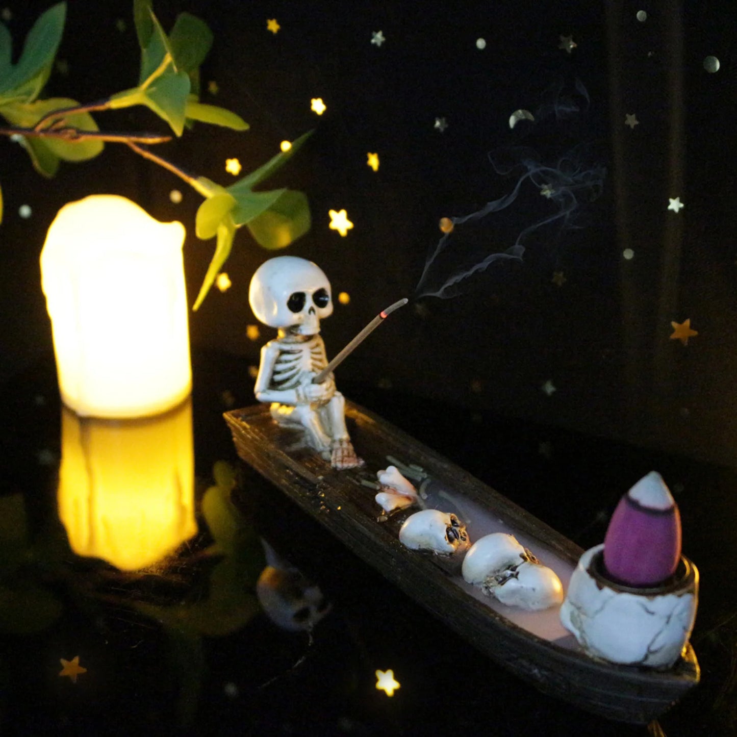 Skeleton Ship Incense Burner