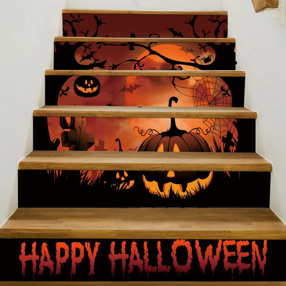 Happy Halloween Decor Stair Riser Decals