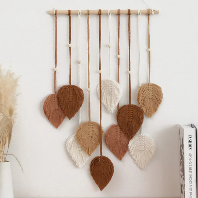 Handmade Woven Leaf Macrame Hanging