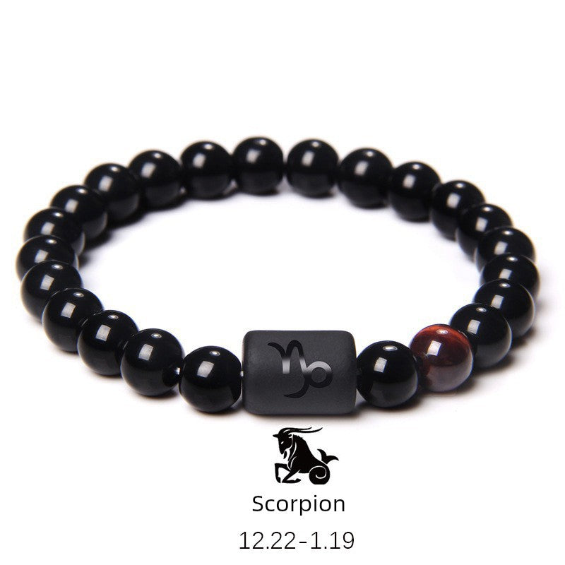 Zodiac Obsidian Men's Bracelet