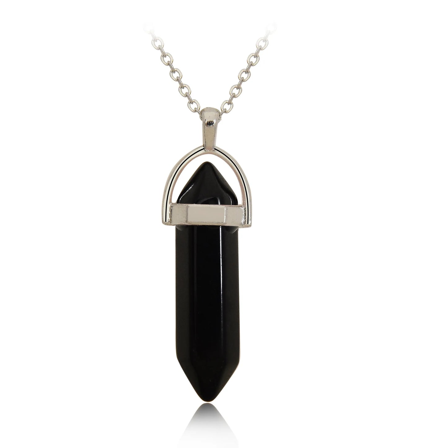 Natural Stone Bullet Pendant Necklace