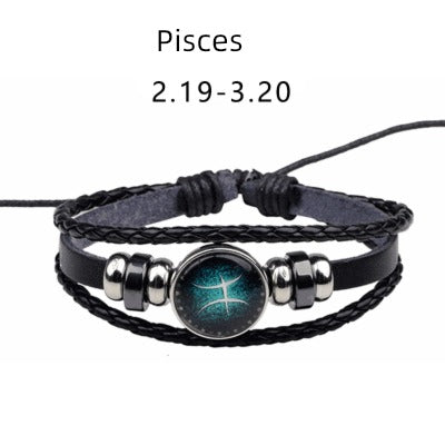 Zodiac Leather Bracelet