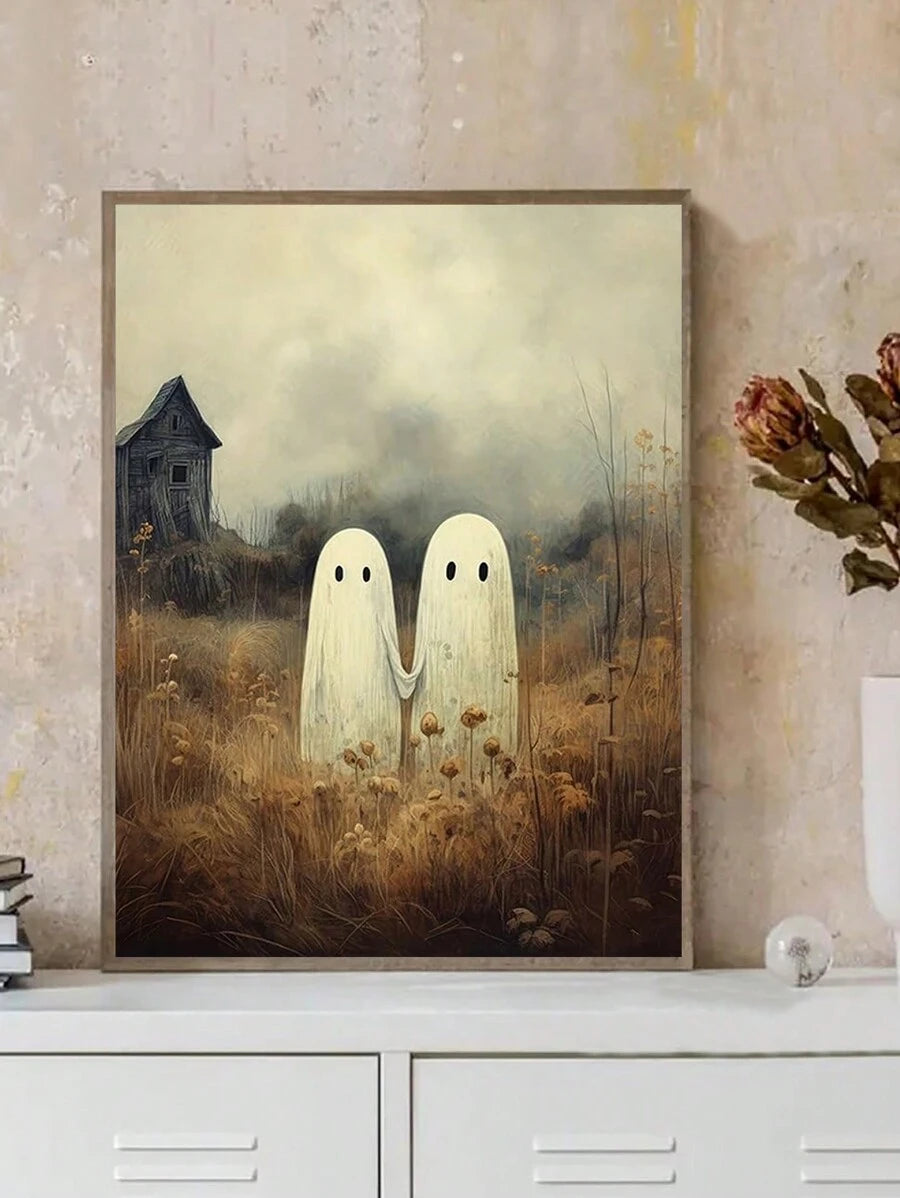 Retro Cute Ghost Wall Art