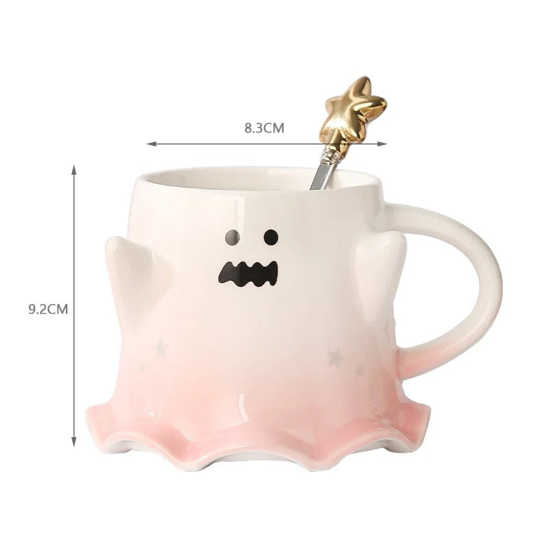 Ghost Halloween Mugs with Spoon