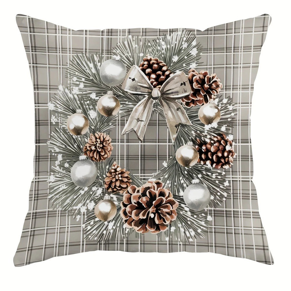 Grey Christmas Pillow Covers