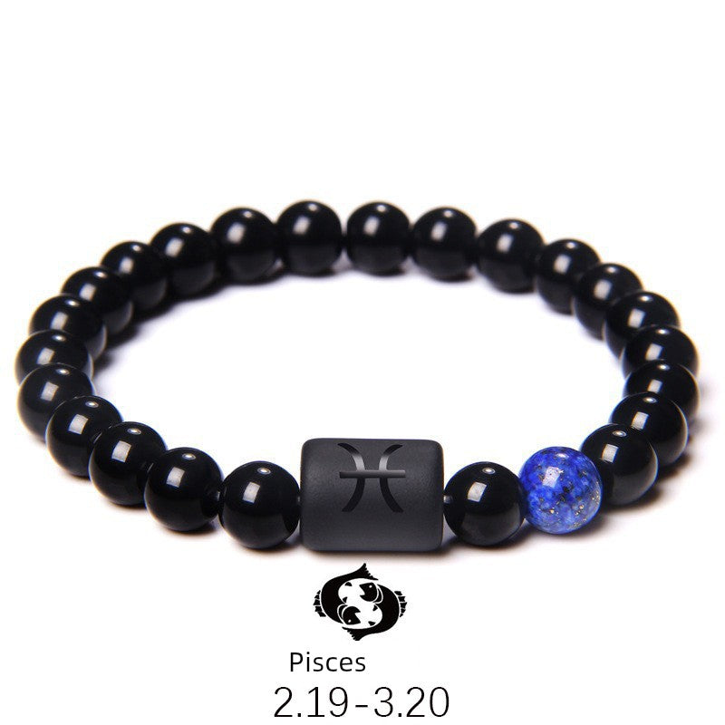 Zodiac Obsidian Men's Bracelet