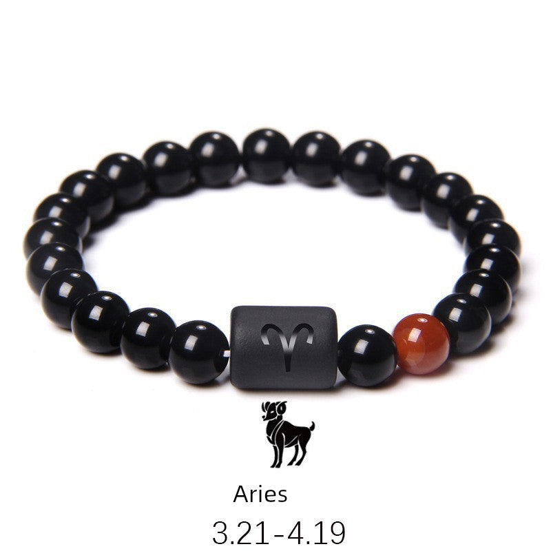 Zodiac Obsidian Men's Bracelet