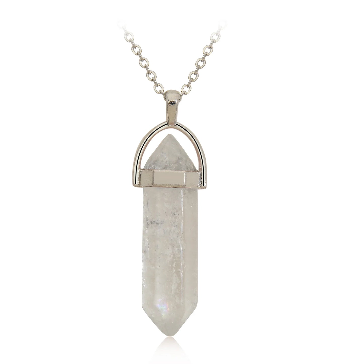 Natural Stone Bullet Pendant Necklace