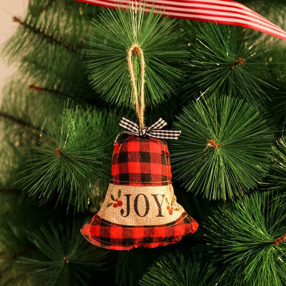 Plaid Linen Christmas Tree Ornaments