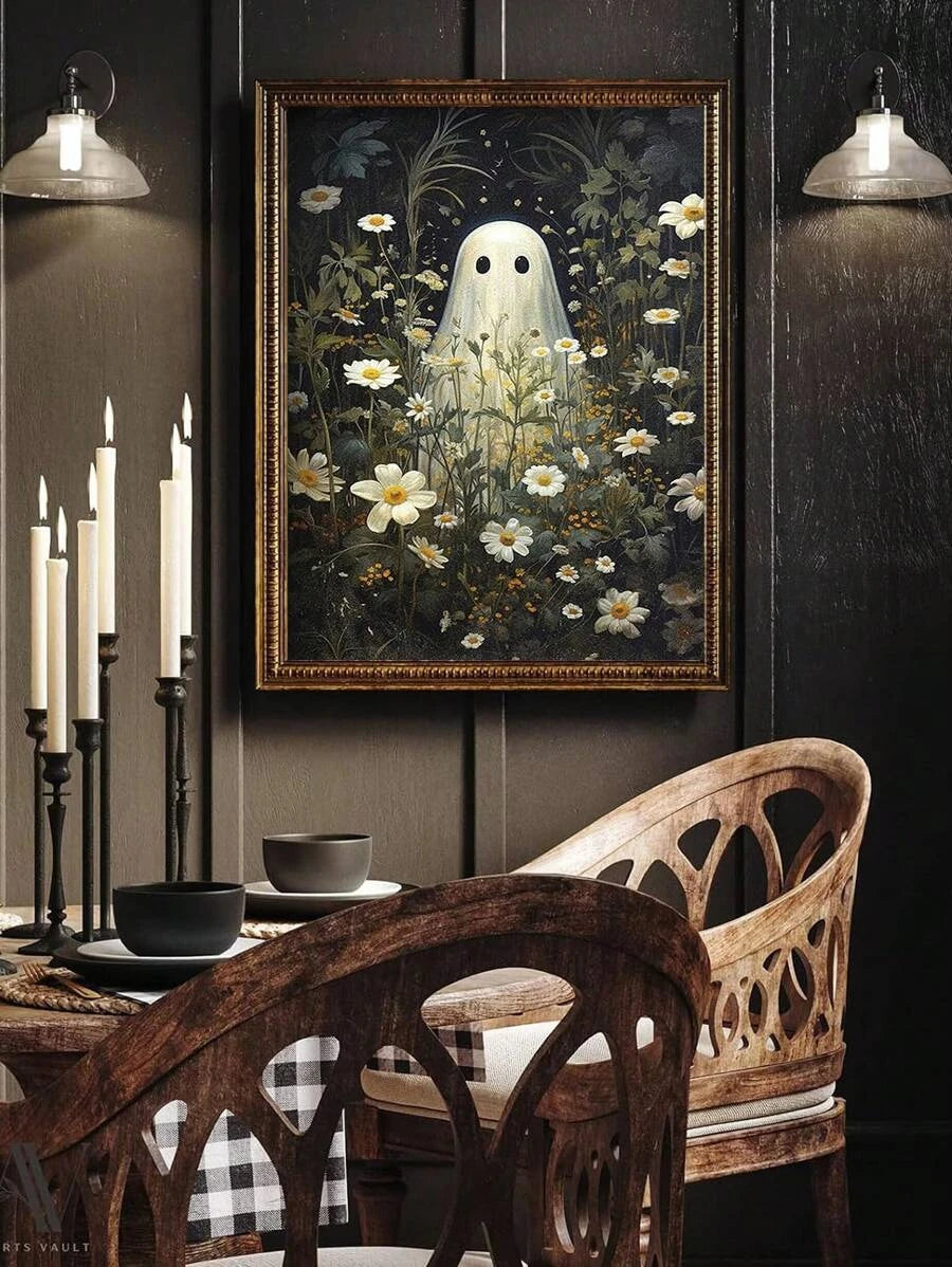 Retro Cute Ghost Wall Art