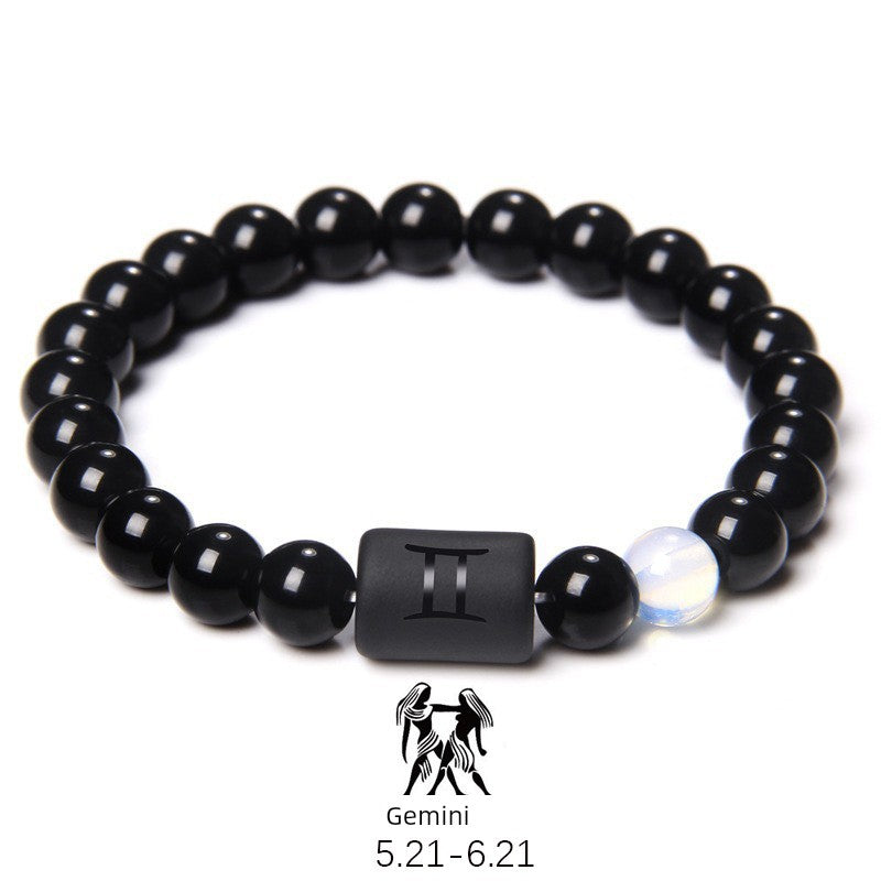 Zodiac Obsidian Men's Bracelet