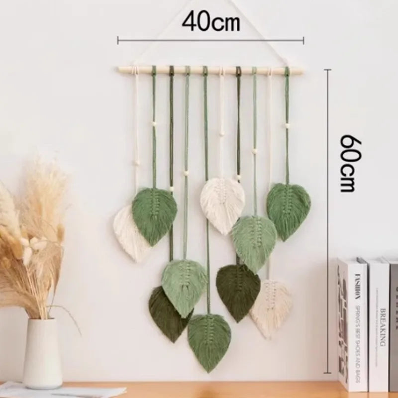 Handmade Woven Leaf Macrame Hanging