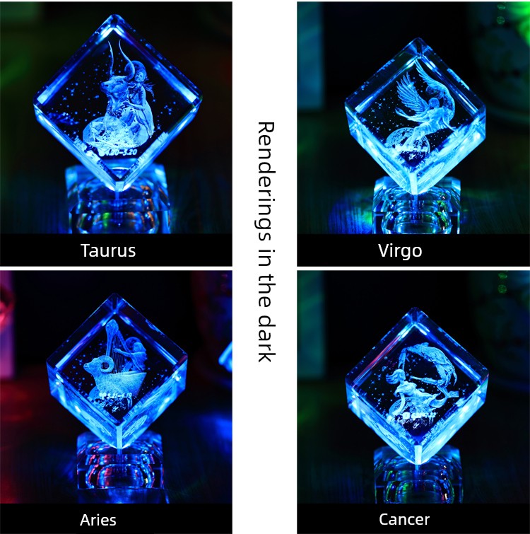 Zodiac Crystal Cube