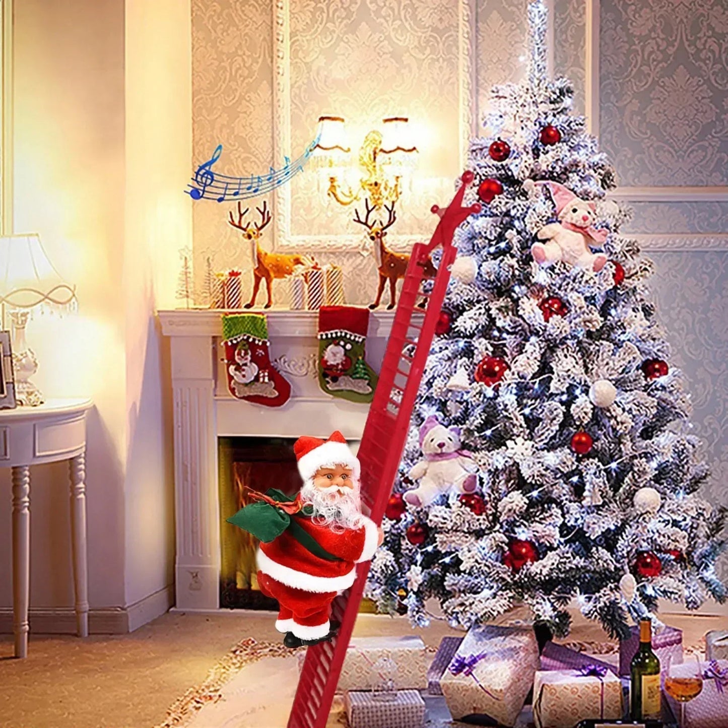 Musical Climbing Ladder Santa