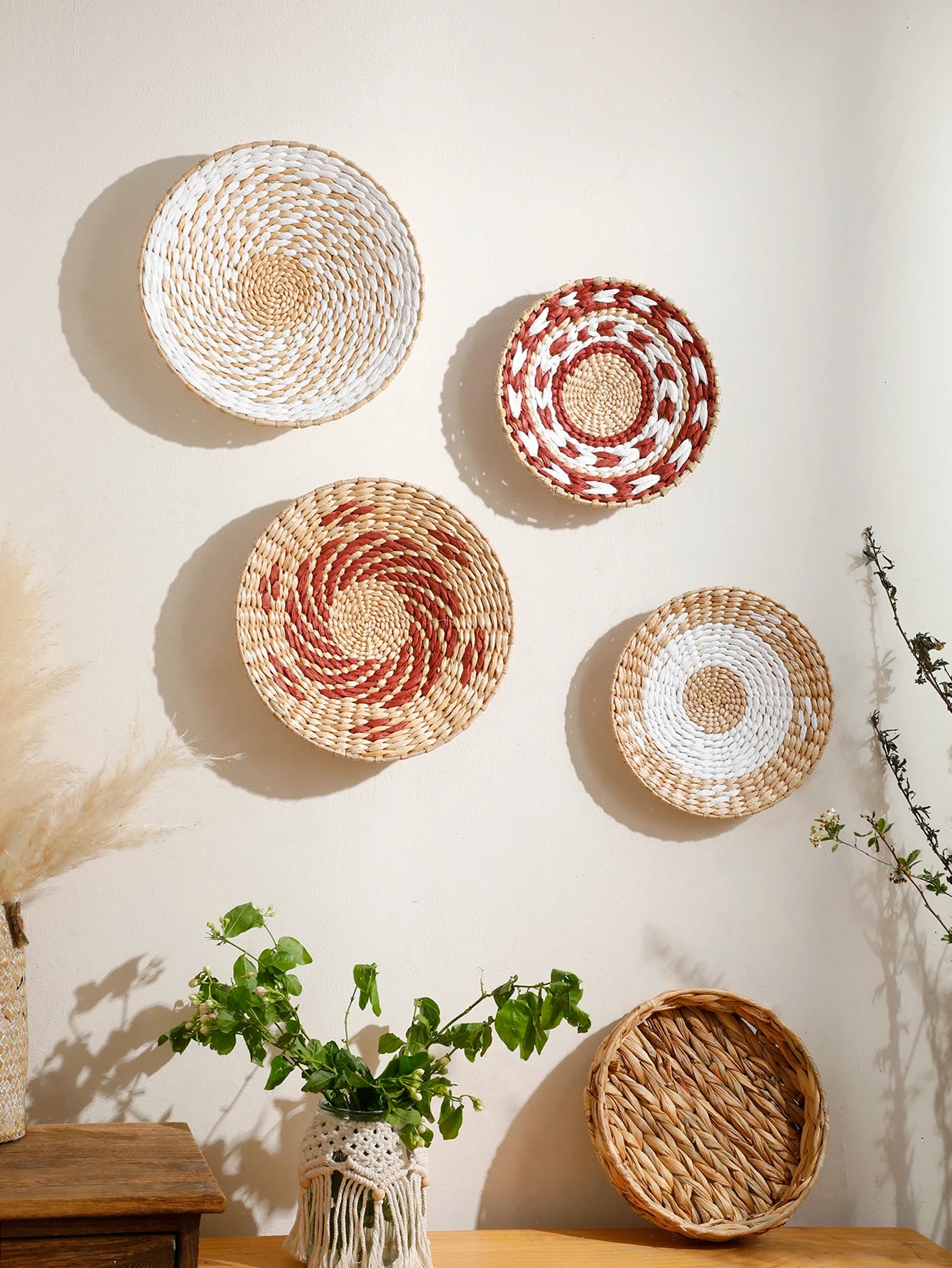 Boho Handwoven Wall Baskets