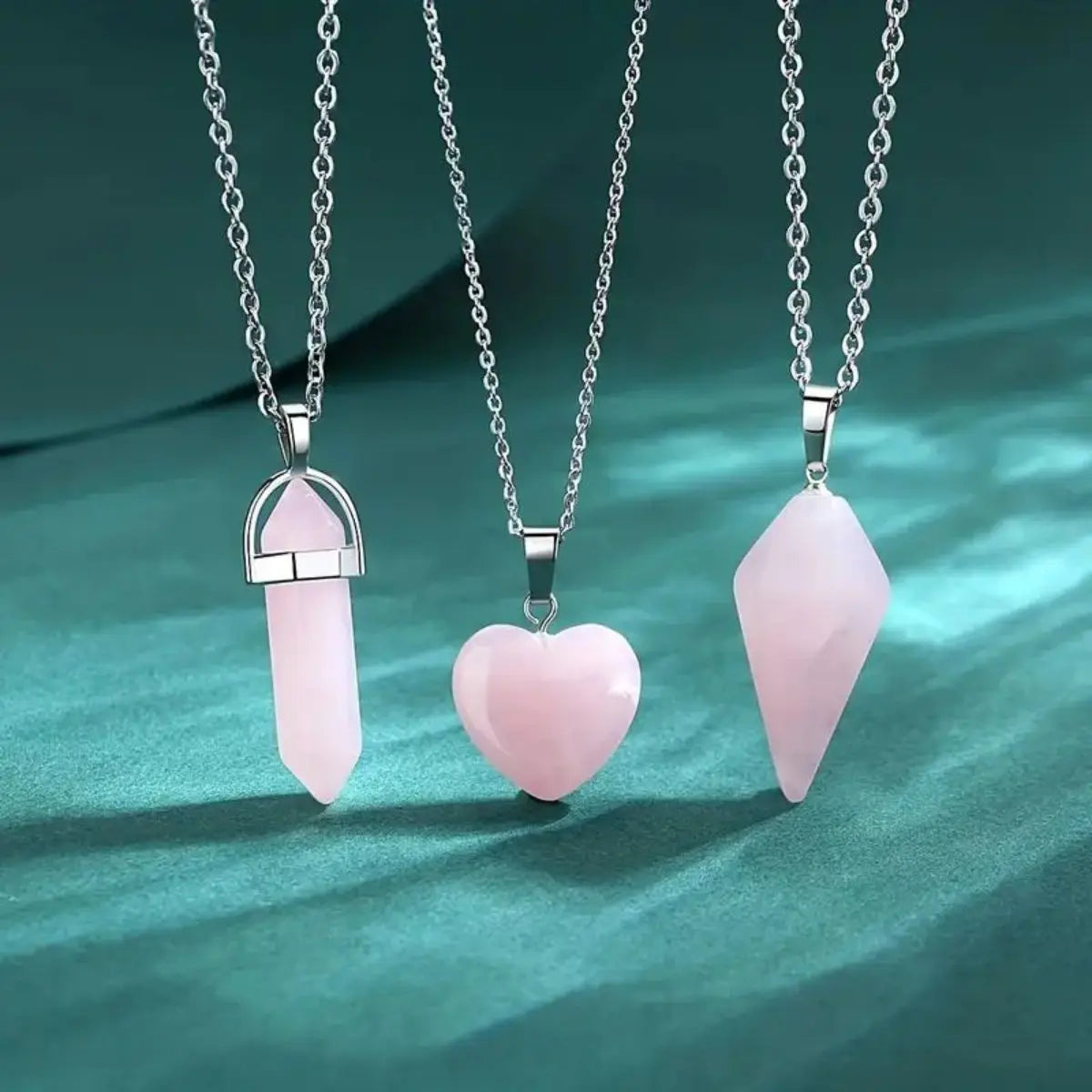 Rose Quartz Necklaces - 3-piece set