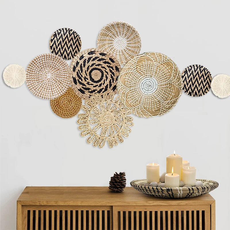 Boho Rattan Wall Baskets