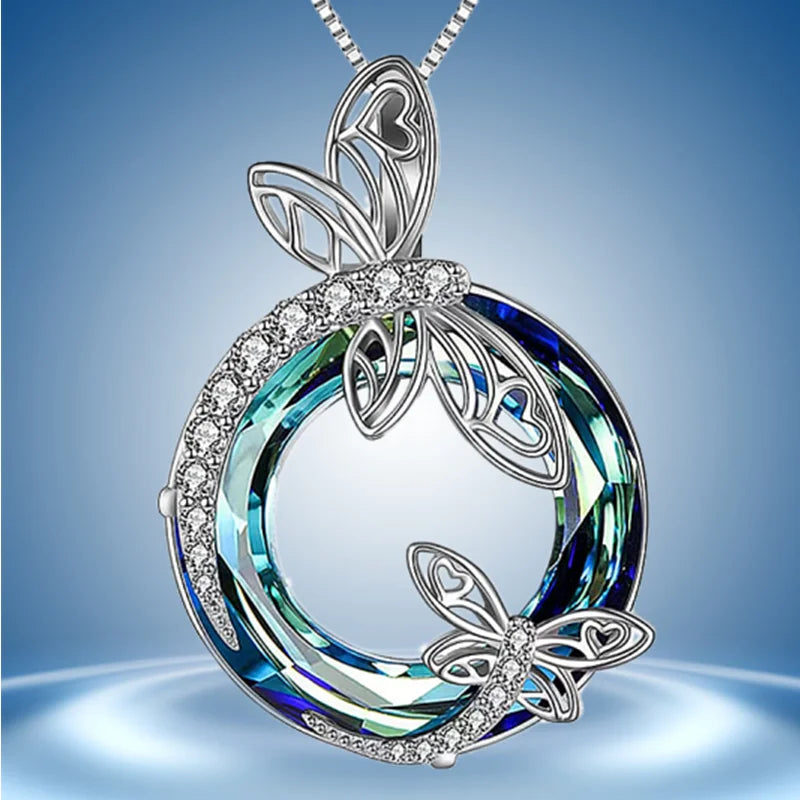 Dragonfly Crystal Necklace