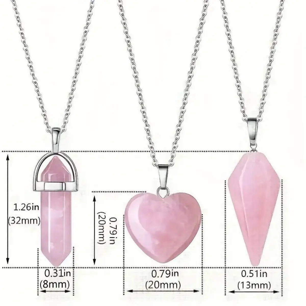 Rose Quartz Necklaces - 3-piece set