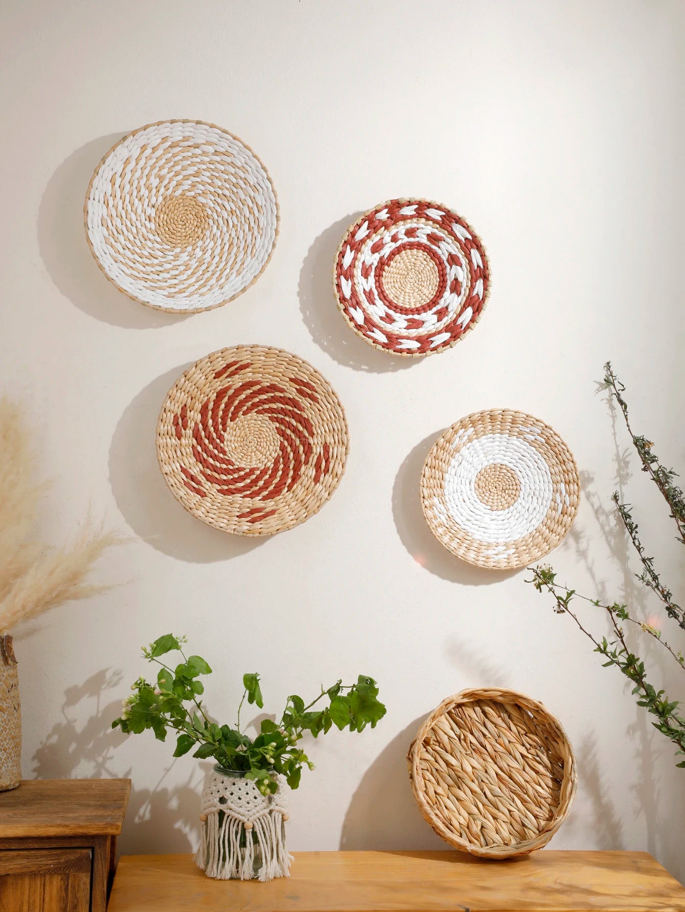 Boho Handwoven Wall Baskets