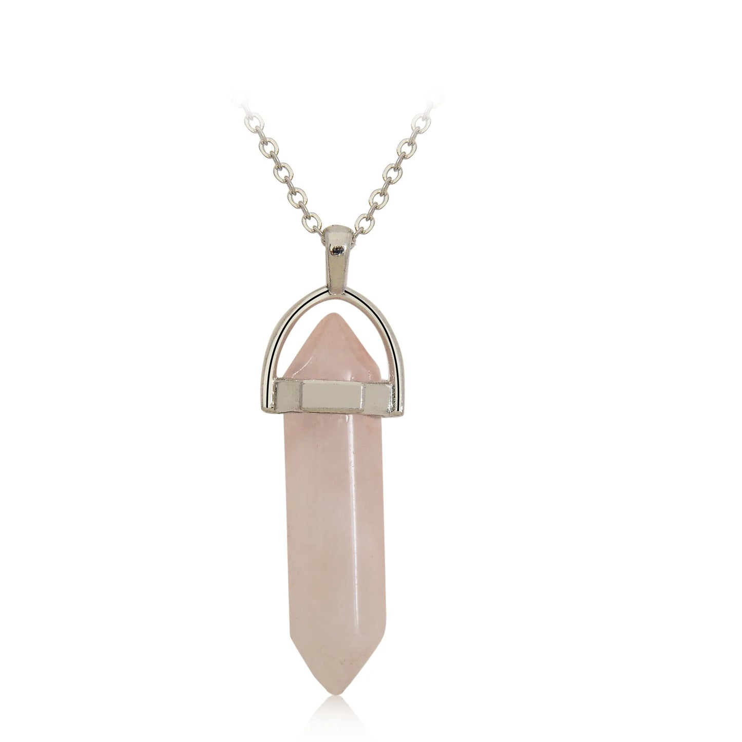 Natural Stone Bullet Pendant Necklace