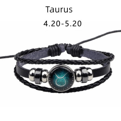 Zodiac Leather Bracelet