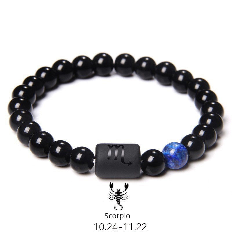 Zodiac Obsidian Men's Bracelet