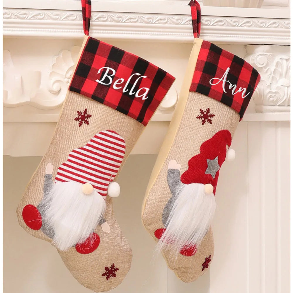 Christmas Stocking Gnome with Custom Name