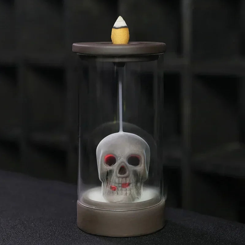 Skull Backflow Incense Burner LED