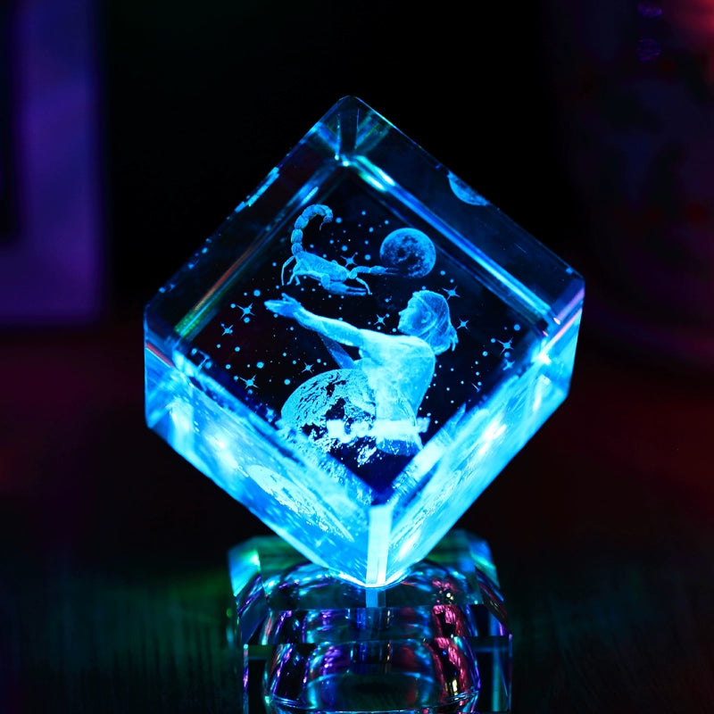 Zodiac Crystal Cube