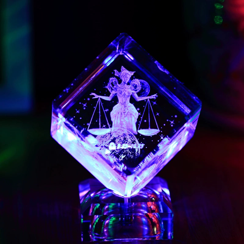 Zodiac Crystal Cube