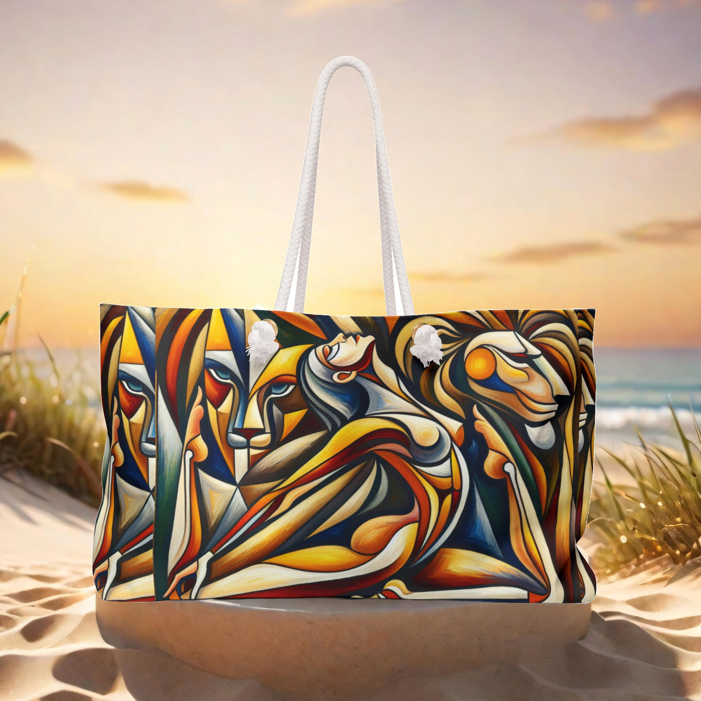 Leo Picasso-Inspired Yoga Weekender Bag